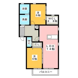ラシーネ葵【1階】の間取り