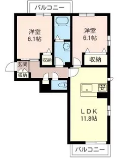 ラ・ヴィエルジュI【2階】の間取り
