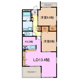 リジェール【3階】の間取り
