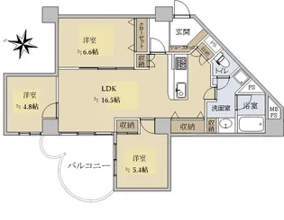 三田ハウス【7階】の間取り