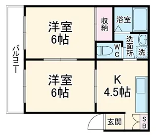 イーストパレス高柳A【1階】の間取り