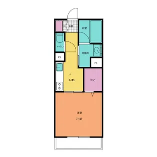 ルーエレジデンツ三日市【1階】の間取り