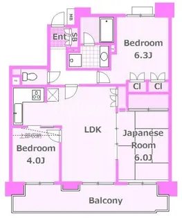 横浜伊勢佐木南パークホームズ【9階】の間取り
