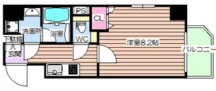 エスライズ東天満【4階】の間取り