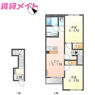甫II【2階】の間取り