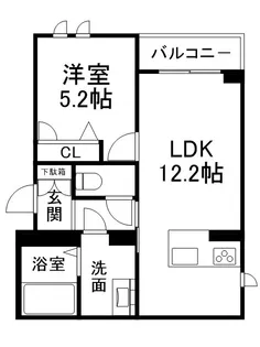 シャーメゾンちきりや壬生【2階】の間取り