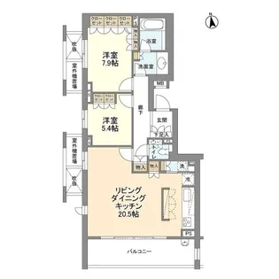 パークハウス代沢プレイス【5階】の間取り