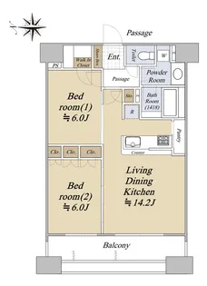 ネバーランド室町通【5階】の間取り