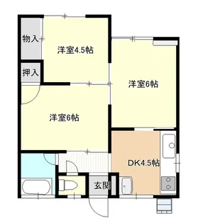 ハイツ飯野B【1階】の間取り