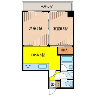 ライオンズマンション胡屋第二【2階】の間取り