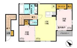 ヴィラメリディオB棟【2階】の間取り