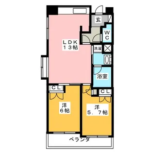 静岡馬渕エンブルコート【6階】の間取り
