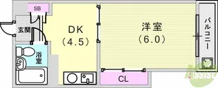 ドルフ西岡本【1階】の間取り