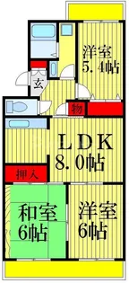 パークハイツ胡録台【2階】の間取り