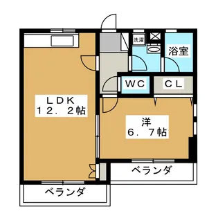 第1園部コーポ【1階】の間取り