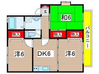 ピーセス・コートA【2階】の間取り