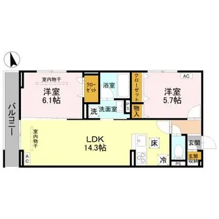Raffine宿郷【1階】の間取り