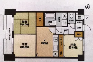 ライオンズマンション千鳥町【4階】の間取り