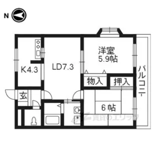 冨岡ハイツ【1階】の間取り