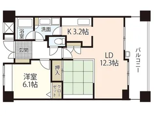アーバングランディア庚午【4階】の間取り