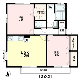 フラッツあおやぎ【2階】の間取り