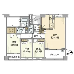 ドレッセ美しの森フロラージュ ウエストヒル【5階】の間取り