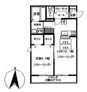 ル シエル ブルー【2階】の間取り