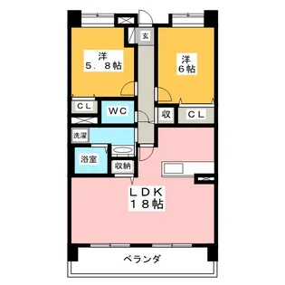 グリーンアップル【3階】の間取り