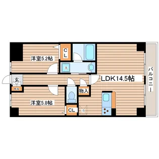 東仙台ガーデンハイツIII【1階】の間取り
