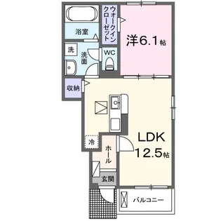 ラ・ベル・メール【1階】の間取り