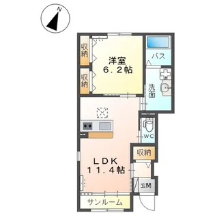 オレンジ・キャンバス【1階】の間取り