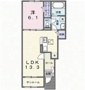 こはるテラスII【1階】の間取り