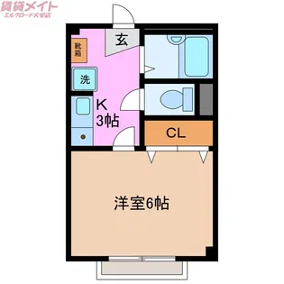 シングルハイツ鳥取I【1階】の間取り