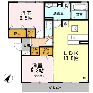 オッツ多治米【1階】の間取り