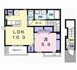 プランドール山柿爽【2階】の間取り