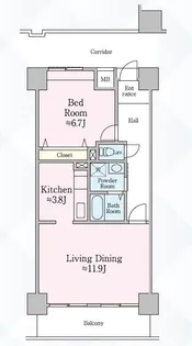 コーポレートヨコハマポートサイド【9階】の間取り