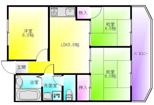 北本町パールハイツ【4階】の間取り