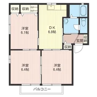 メゾンドさくらA棟【1階】の間取り