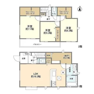 東京都八王子市川口町【一戸建】の間取り