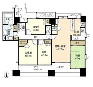 仙台パークホームズ新寺公園【2階】の間取り