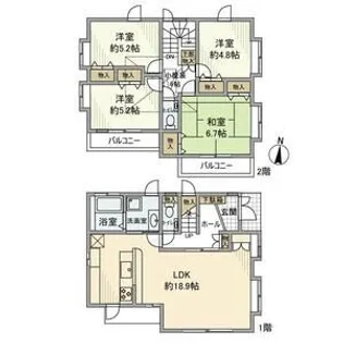 東京都府中市南町2【一戸建】の間取り