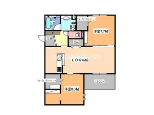 D-GLANZ WEST【3階】の間取り