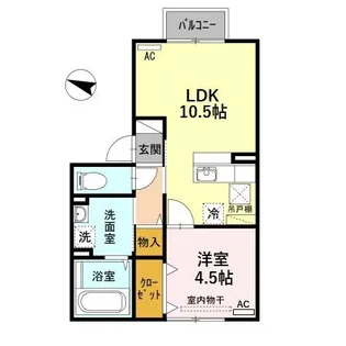 新潟県長岡市美沢1【アパート】の間取り