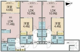 カインドネス八王子元横山町【3階】の間取り