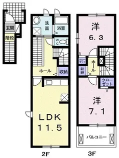 千葉県木更津市長須賀【一戸建】の間取り