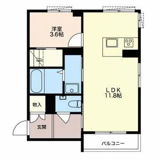 べレオ天神【1階】の間取り