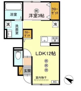 クレスト千波【1階】の間取り