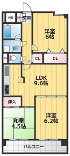 パークサイド守口【4階】の間取り