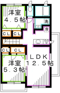 悠久【2階】の間取り