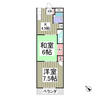 ダイメイパレスI【1階】の間取り